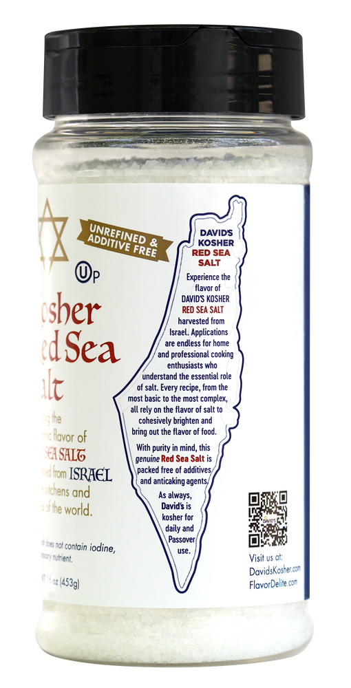 David's Kosher Red Sea Salt (16 oz.) (Pack of 4 or 12)